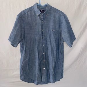 Vineyard Vines Casual Button Down Short Sleeve Shirt - Blue - Sz Large
